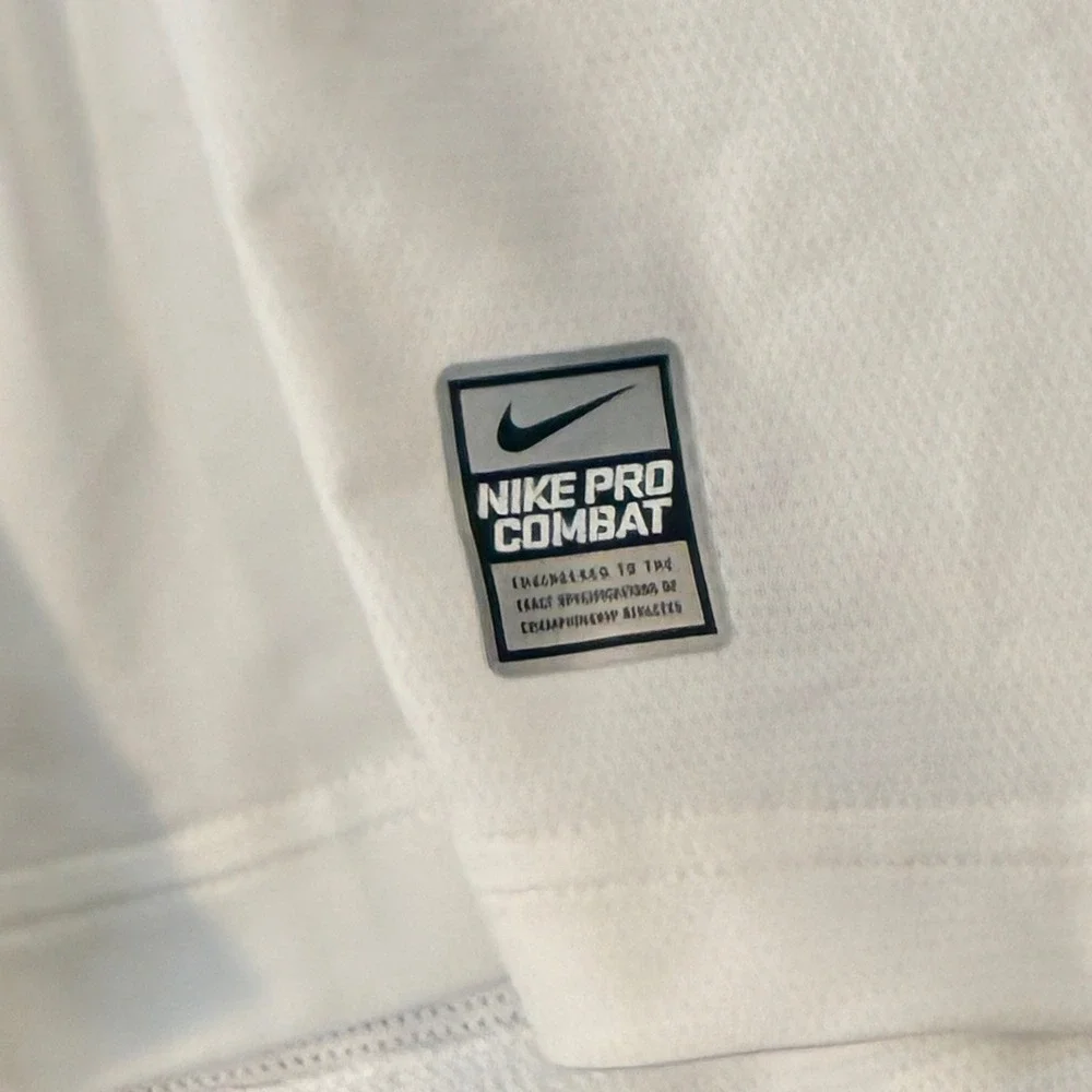 Nike Pro Combat Hyperstrong Compression Football Shirt White Volt XL NWT